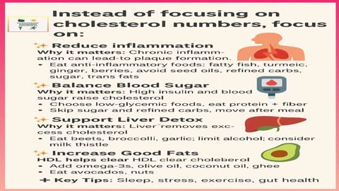 Instead of focusing on cholesterol numbers focus on...