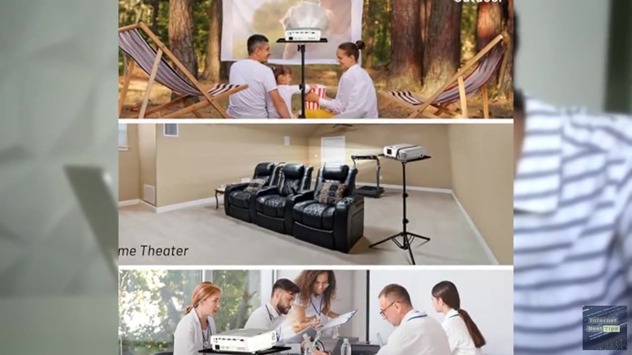 CAHAYA Projector Stand Tripod Foldable: 18.9 to 41 Inch Height Adjustable Projec