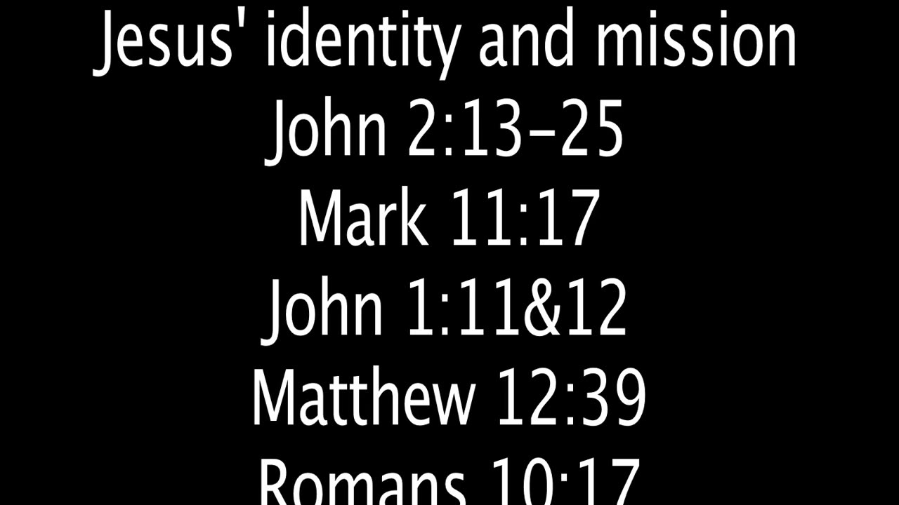 Sunday September 14, 2025. Jesus' identity and mission.