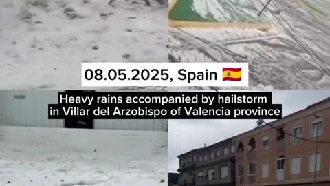 Heavy hailstorm in Villar del Arzobispo of Valencia province, Spain 🇪🇸 (08.05.2025)