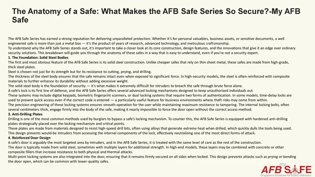The Anatomy of a Safe: What Makes the AFB Safe Series So Secure?-My AFB Safe