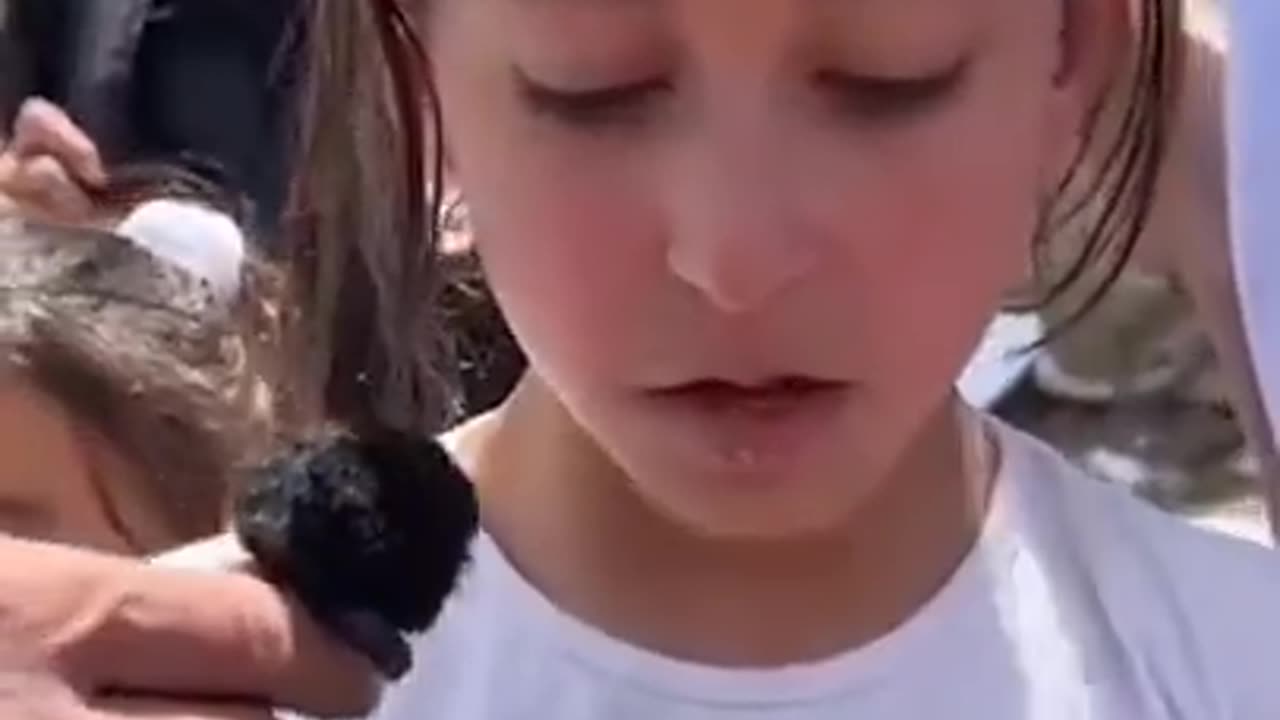 As the Israelis Bulldoze her house, this kid says, "We'll be so afraid, wow."