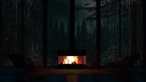 Rain and Fireplace Sounds for Sleep (10 Hours | No Talking) | Deep Relaxation Ambience
