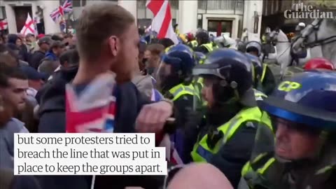 The Unite the Kingdom march was organised by English Defence League founder Tommy Robinson.