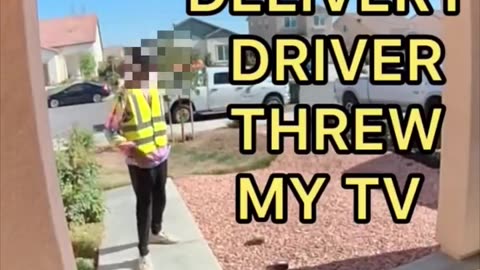 Rude delivery driver threw the TV Package and we opened it.hd