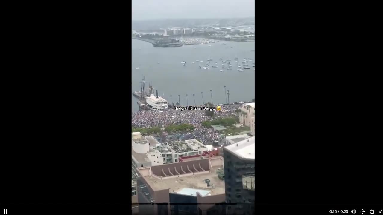 Hàng chục ngàn người biểu tình được nhìn thấy đi bộ trên đường phố trung tâm thành phố San Diego...