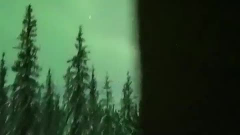 This view of the Aurora from an Alaskan cabin