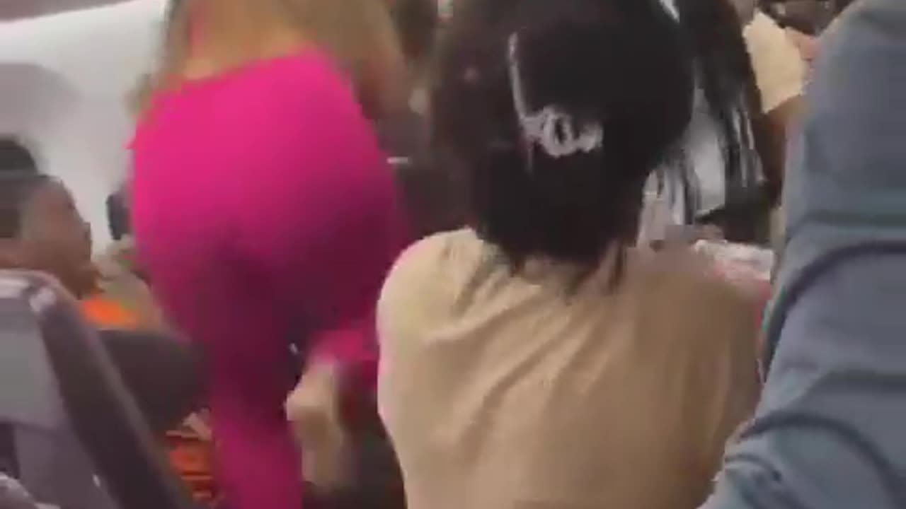 Massive negro brawl on a plane