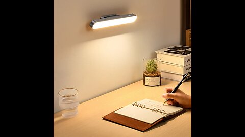 Rechargeable Magnetic LED Desk Lamp with Stepless Dimming, for Study, Cabinet, Bedside
