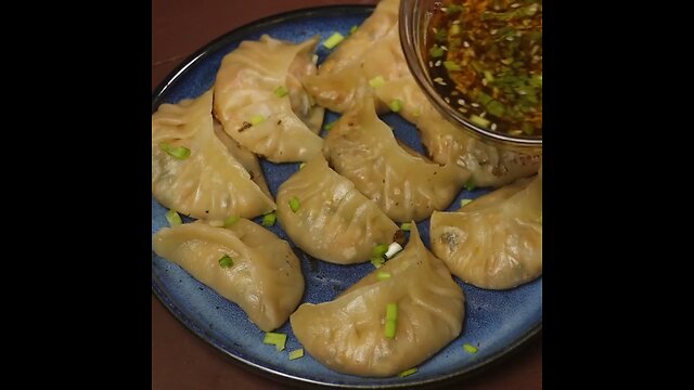 Fried dumpling with dipping souce #food #delicious #yummy