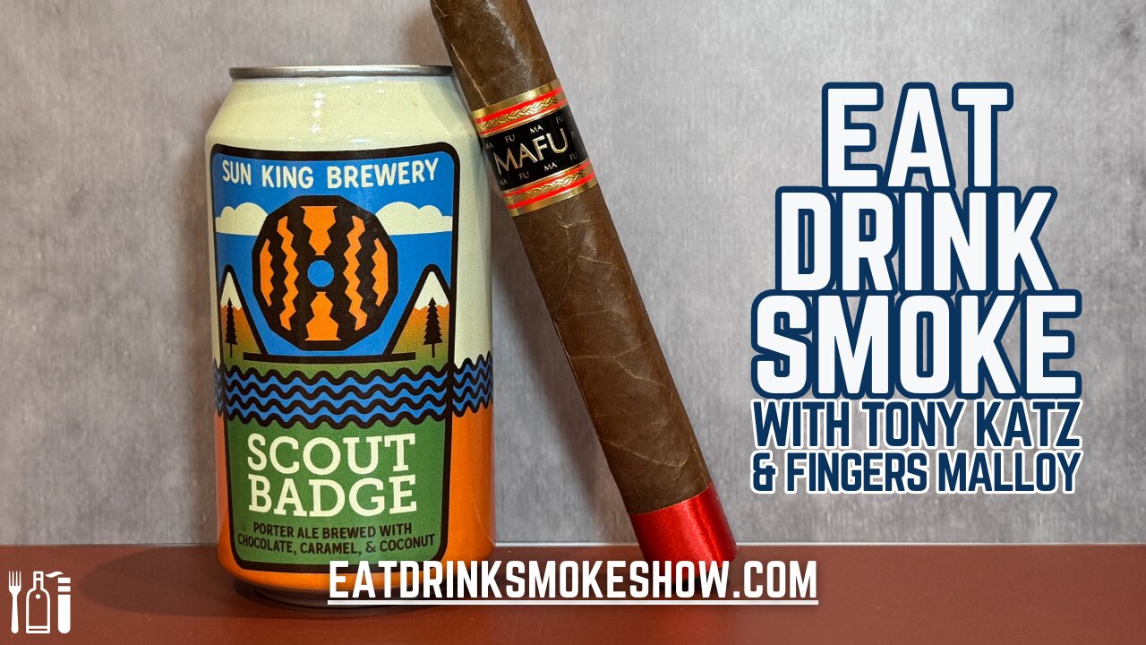 DBL Cigars MAFU Cameroon Box Pressed and Sun King Brewery Scout Badge Porter Ale