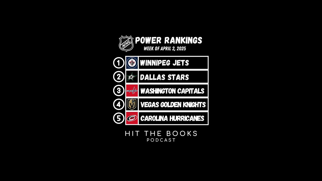 Power Rankings in the NHL for the week of 4/2/2025! 🏒