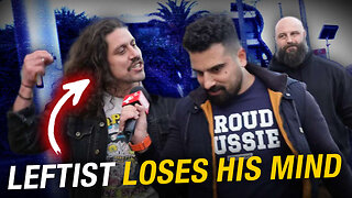 ‘Free Palestine’ heckler MELTS DOWN when pressed by Avi Yemini