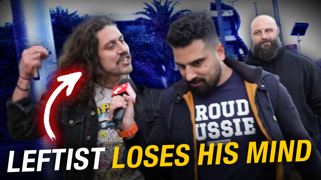 ‘Free Palestine’ heckler MELTS DOWN when pressed by Avi Yemini