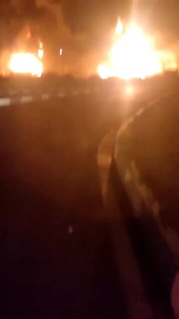 Haifa oil refinery on fire