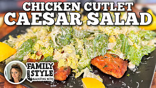 Chicken Cutlet Caesar Salad on the Blackstone Griddle