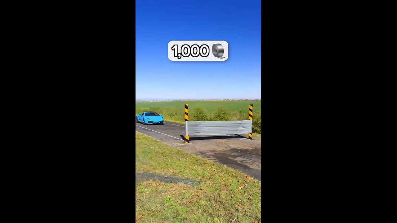 How much tape required to stop a Lamborghini?