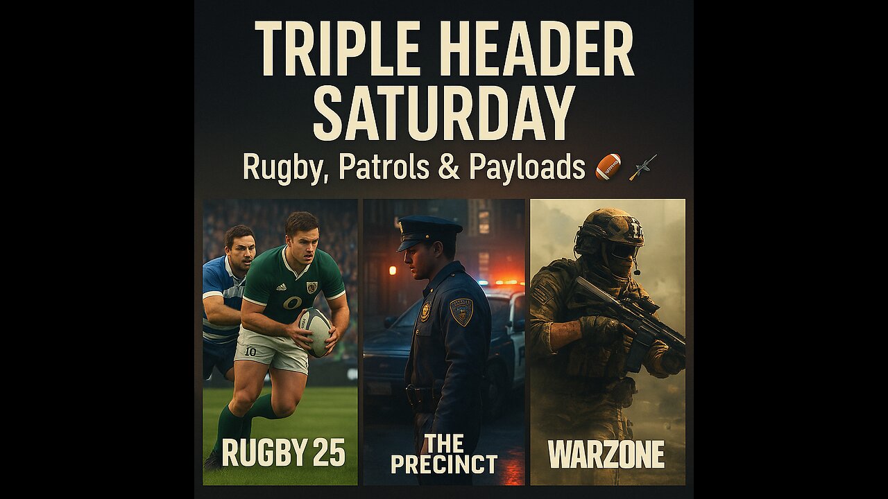 Triple Header Saturday – Rugby, Patrols & Payloads 🏉🚓🔫