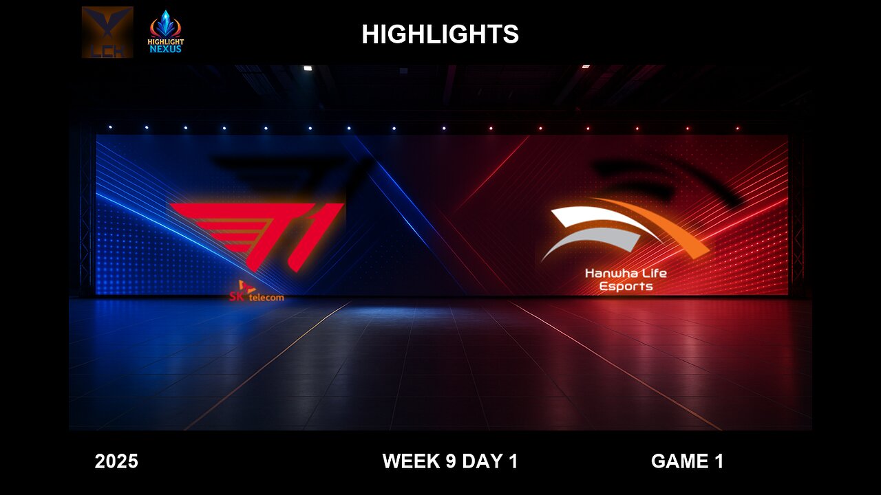 T1 vs HLE Highlights Game 1 - LCK W9D1 Split 2 2025 - T1 vs Hanwha Life Esports G1