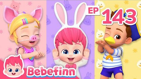 Five Little Animals Dancing on the Farm | Song for Kids | Bebefinn Nursery Rhymes