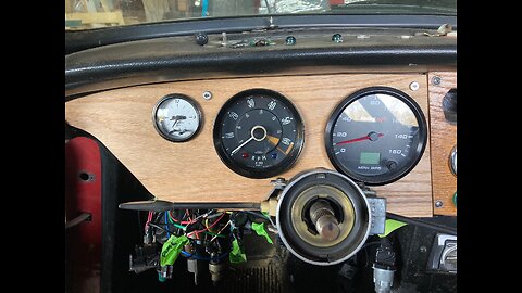 Wood Dash Moving Forward . I don't want to go to bed! Tach & Trafficators Fitted.