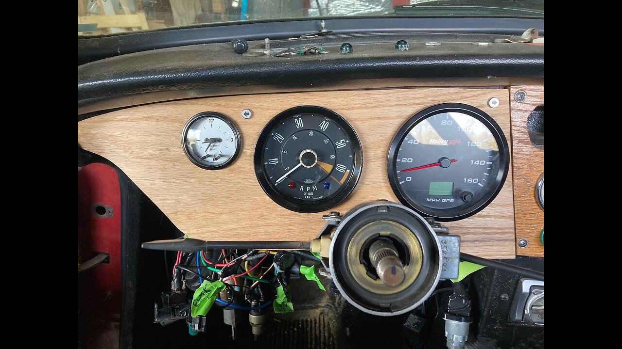 Wood Dash Moving Forward . I don't want to go to bed! Tach & Trafficators Fitted.