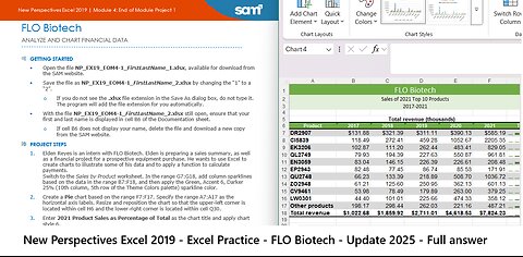 New Perspectives Excel 2019 | Module 4: End of Module Project 1 | FLO Biotech (Update 2025)