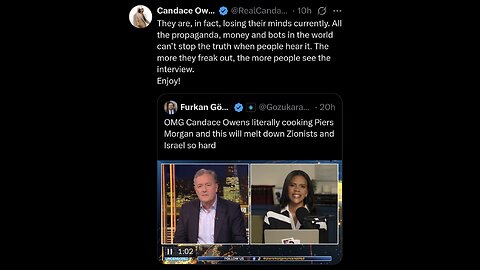 Candace Owens literally cooking Piers Morgan and this will melt down Zionists and Israel so hard