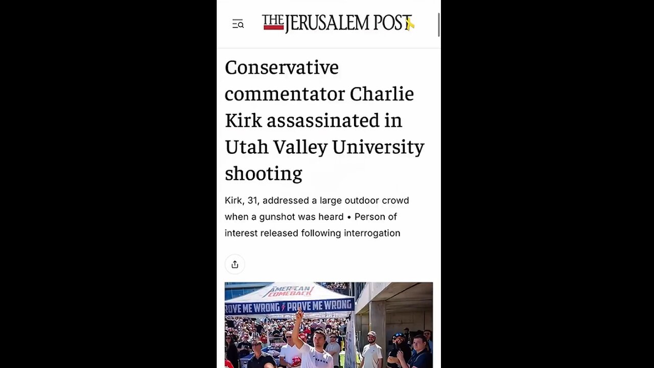 How was the Jerusalem Post the first media outlet to report on Charlie Kirk’s assassination?