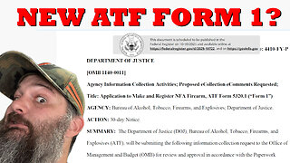 ATF "Overhaul" to Form 1s... BUT...