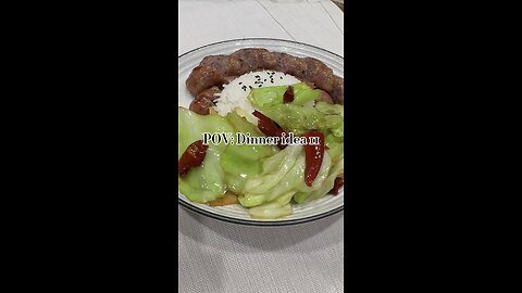 Dinner idea 11 | Bratwurst with Chinese Szechuan cabbage stir fry