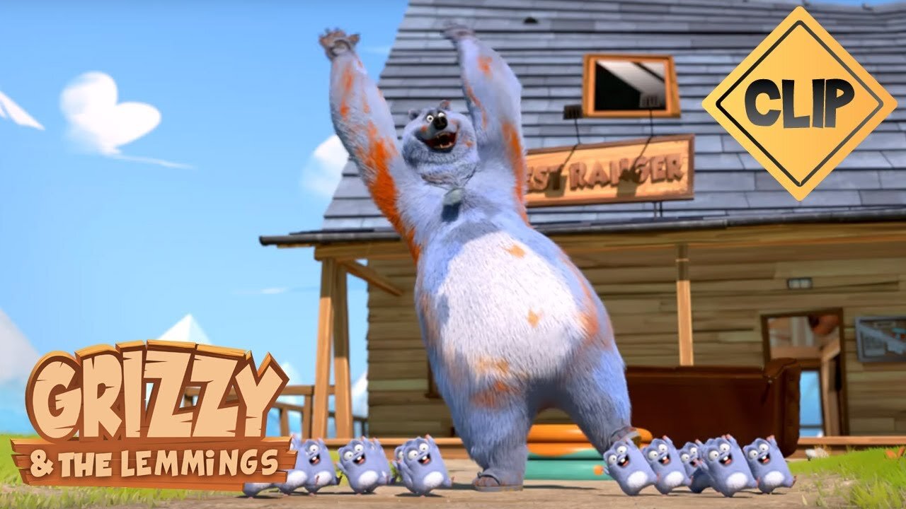 Grizzy tries to be adopted by the Lemmings - Grizzy & les Lemmings