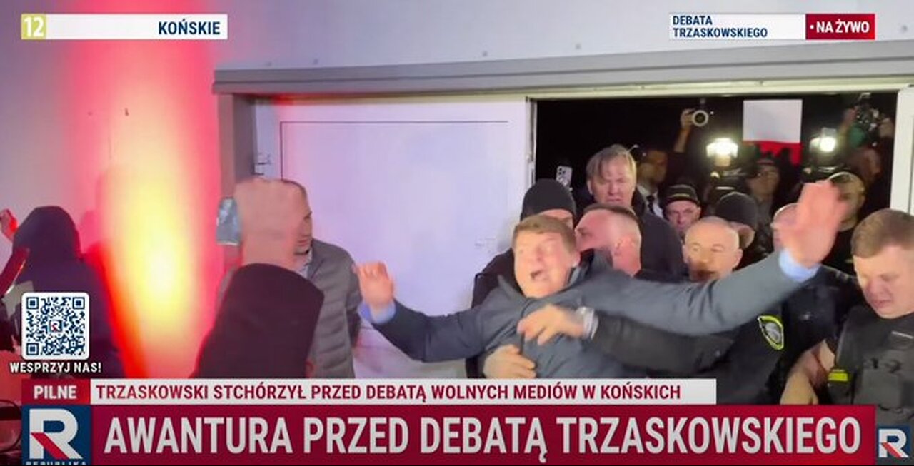 Atak na dziennikarza Telewizji Republika przed debatą Trzaskowskiego.