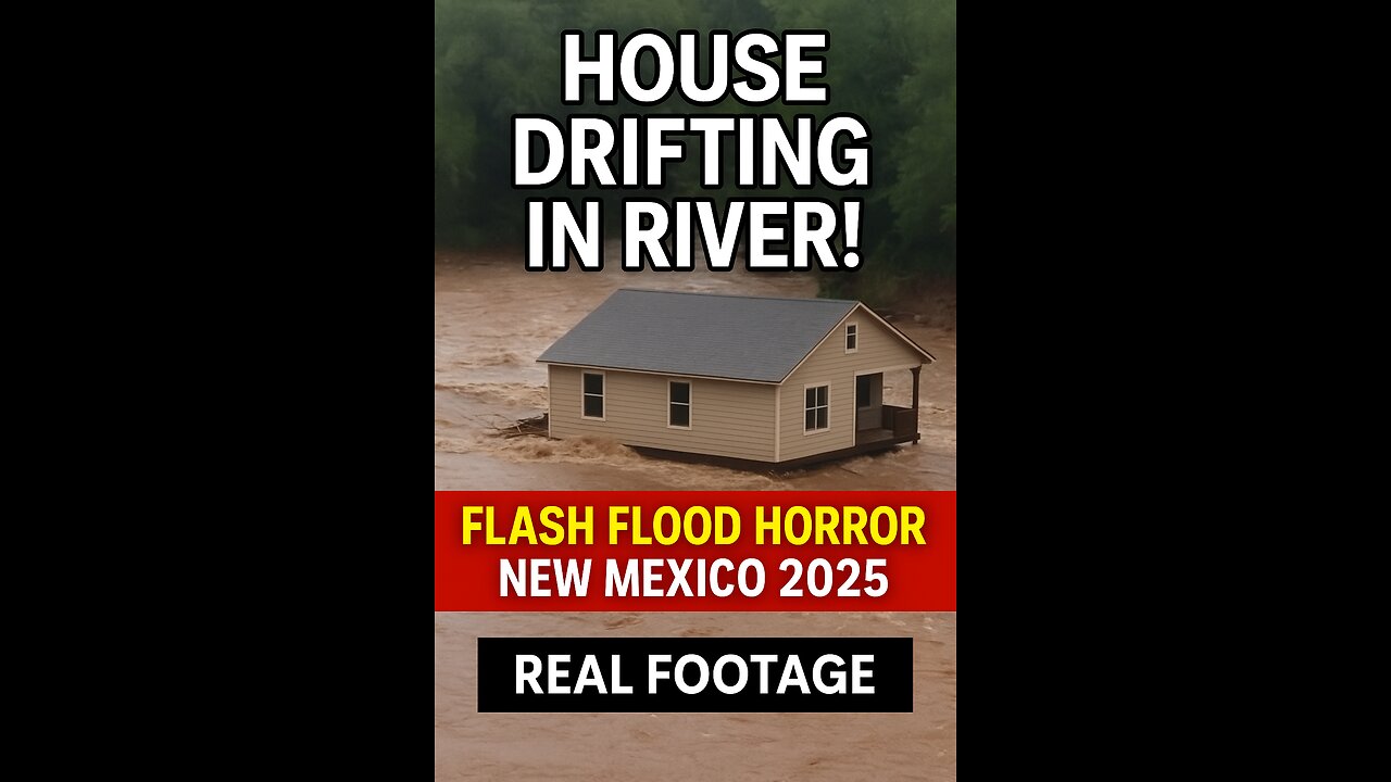 Flash floods in New Mexico sends home drifting down river #shorts