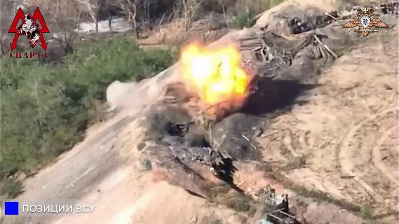 In Video: Russian Army Blows Up Ukrainian Fortifications With Ground Drones