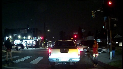 Nigh time commute through South Los Angeles, California