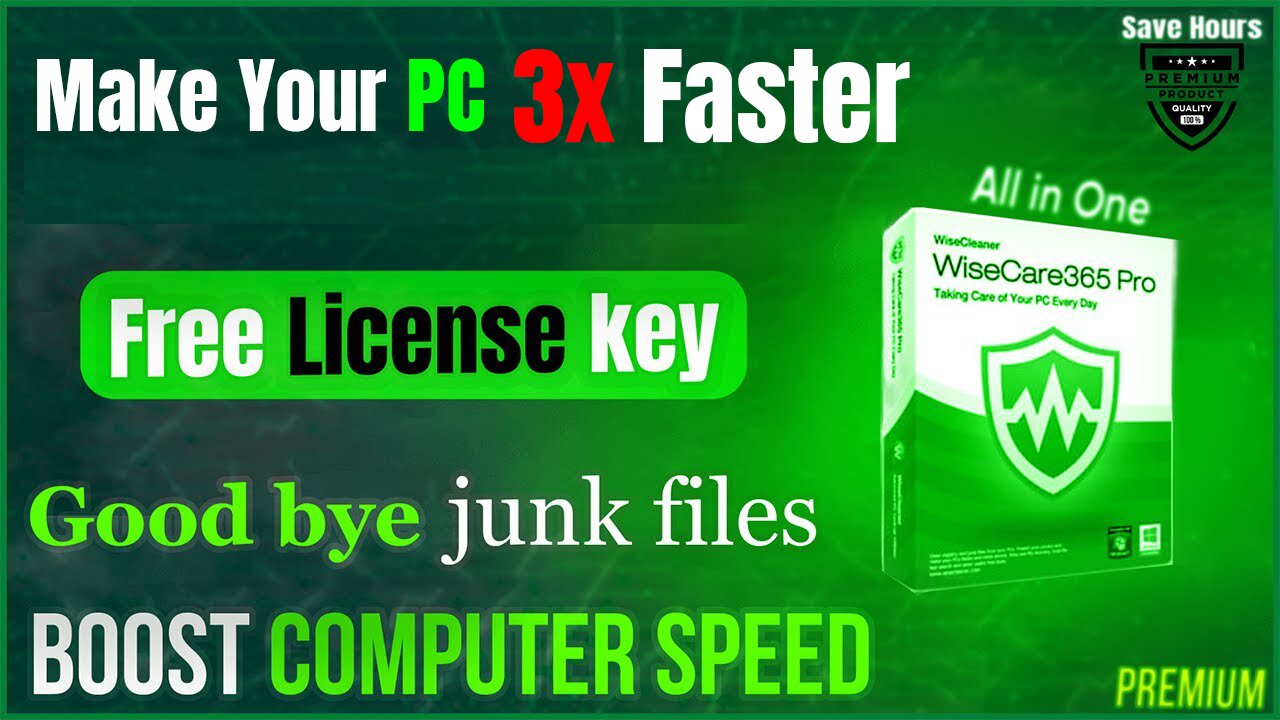 Get Wise Care 365 Pro : Premium License Key 🔑 | The Ultimate PC Cleaner & Booster!