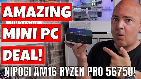 BEST Value TINY Desktop Computer NipoGi AM16 Ryzen Pro 5675U 16GB