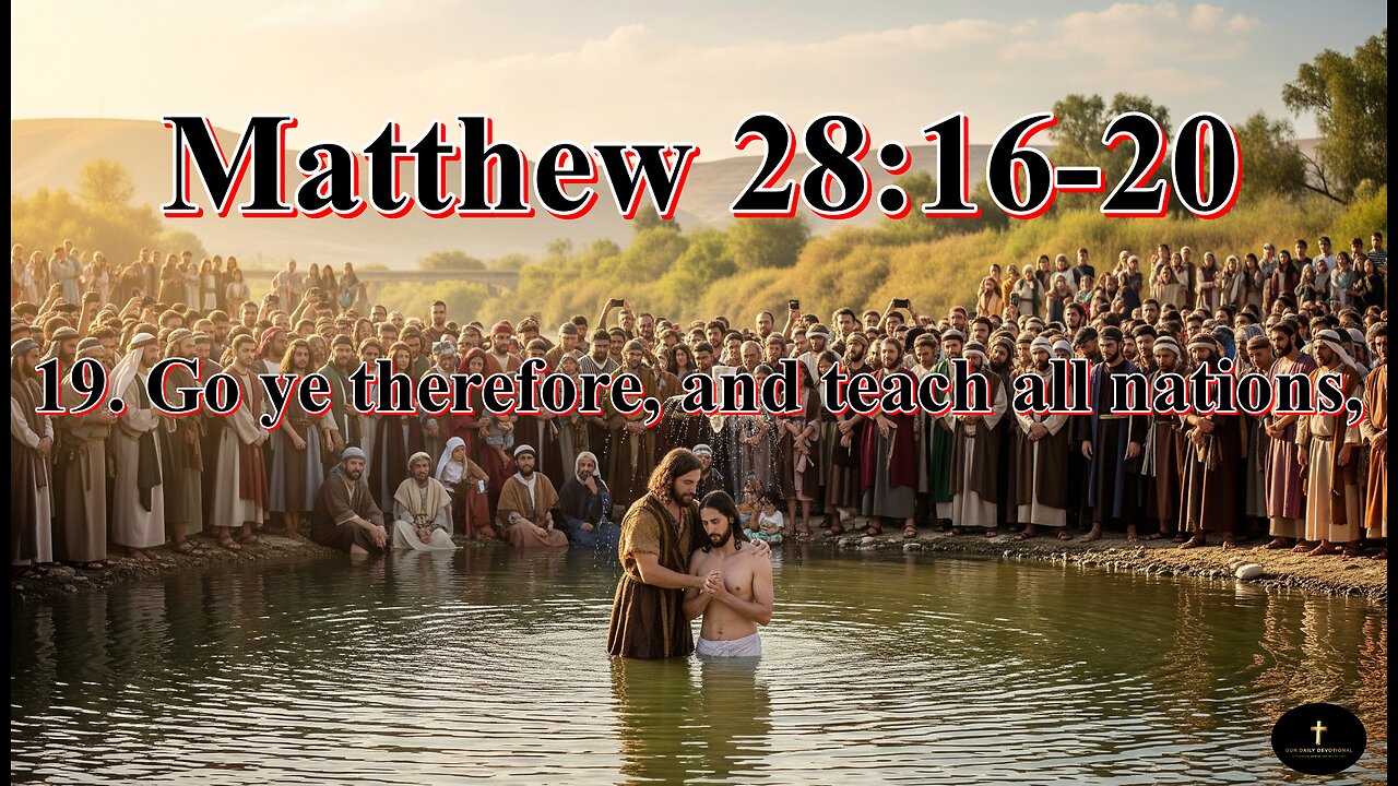 Matthew 28:16-20, Then the eleven disciples went away into Galilee