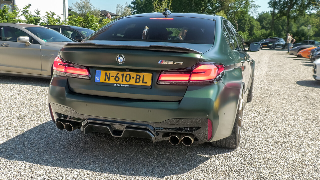BMW M5 CS with Custom Exhaust - Accelerations, Revs & Burnouts !