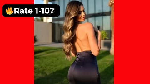 🔥 Rate Her Body in This Tight Black Satin Dress 1-10? 😍 Supermodel 4K