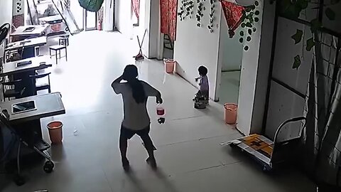 Chinese teenager saves little sister from out-of-control car