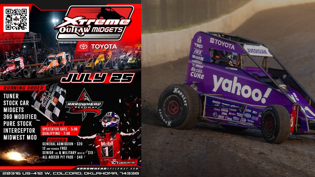 Xtreme Outlaw Midgets At Arrowhead Speedway (7/25/2025)