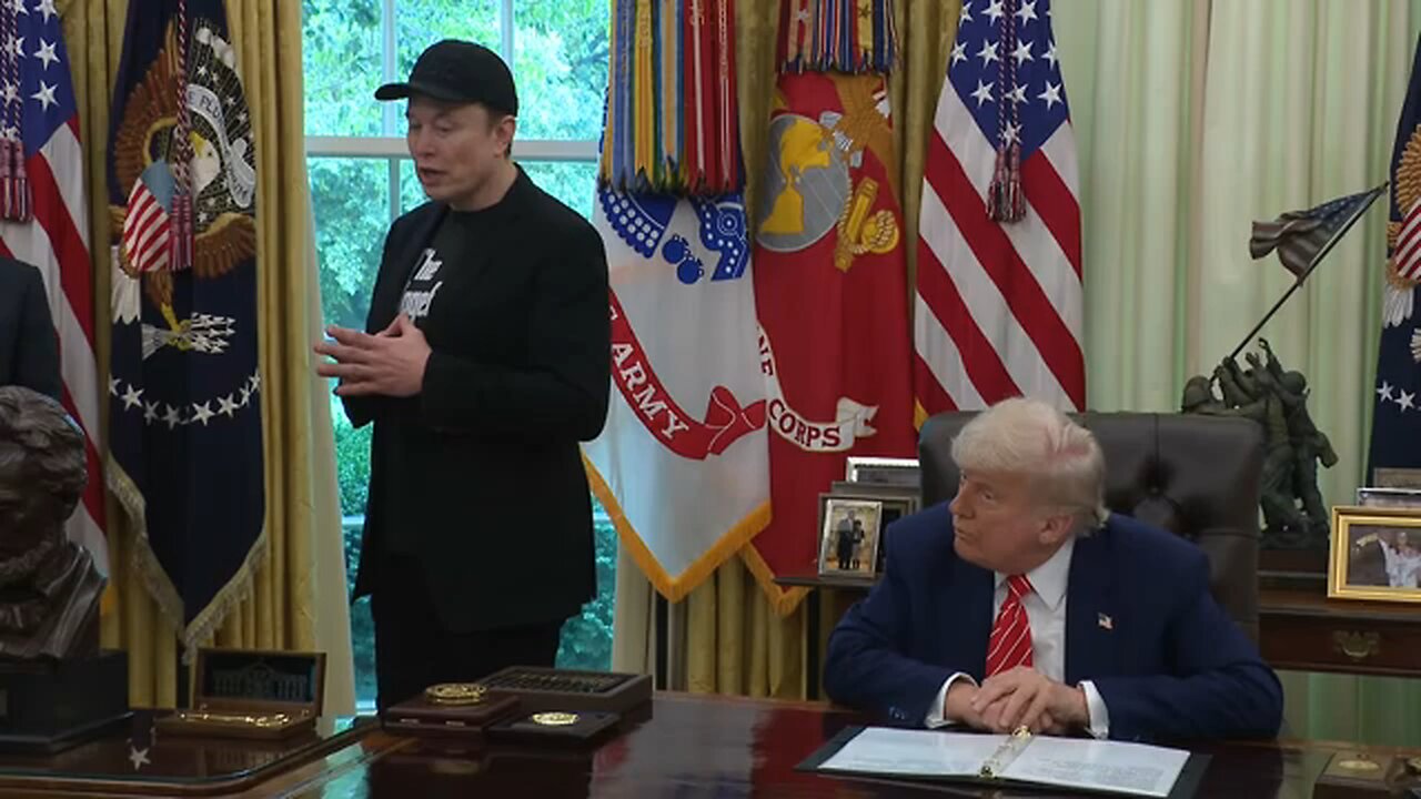 President Trump Participates in a Press Conference with Elon Musk