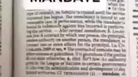Mandate is a request for you consent (agreement) - it's not an obligation