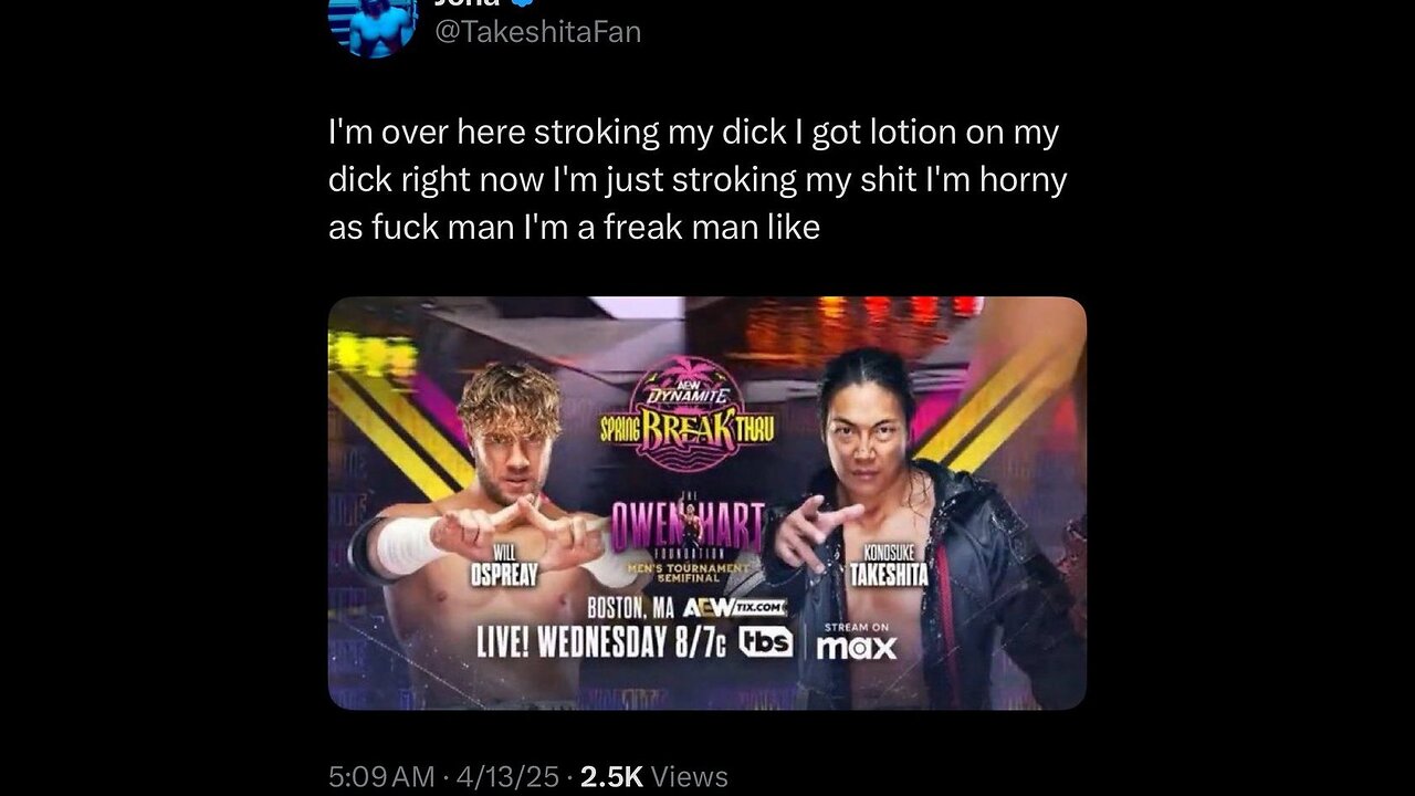 AEW Freak Talks About M*sterbating While Watching Wrestling…SICK! #shorts