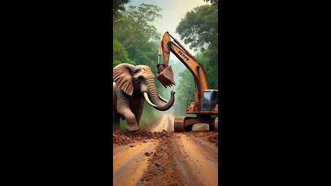elephant 🐘 fight JCB machine 💯..