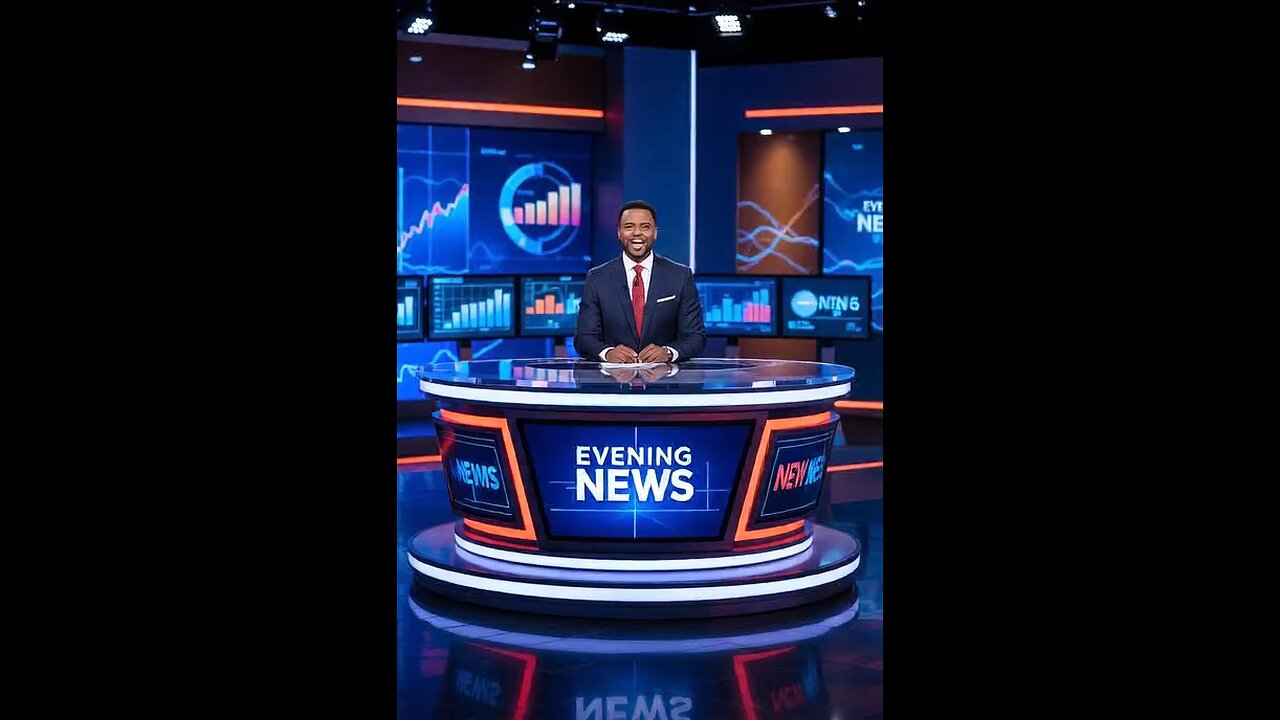 “Evening News Live | Dynamic Anchor & High-Tech Studio Visuals”