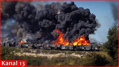 Operation by Ukrainian kamikaze drones to attack a train carrying Russian fuel tankers