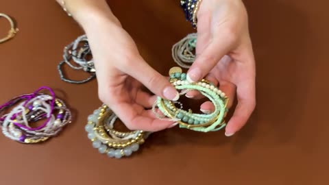 6 Sets Bohemian Stackable Bead Bracelets for Women.